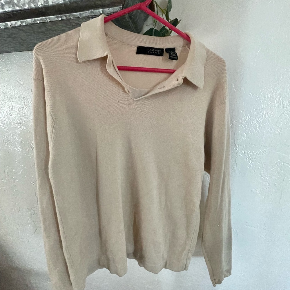 Cream Sweater Crew Neck